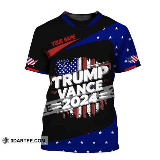 Unisex Shirt Custom Name Trump Vance 2024 For President T-Shirt / S T-Shirt