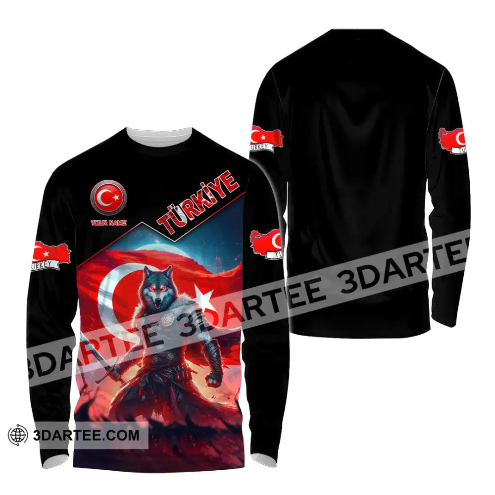 Unisex Shirt Custom Name Türkiye Turkiye Lover Polo Long Sleeve / S T-Shirt