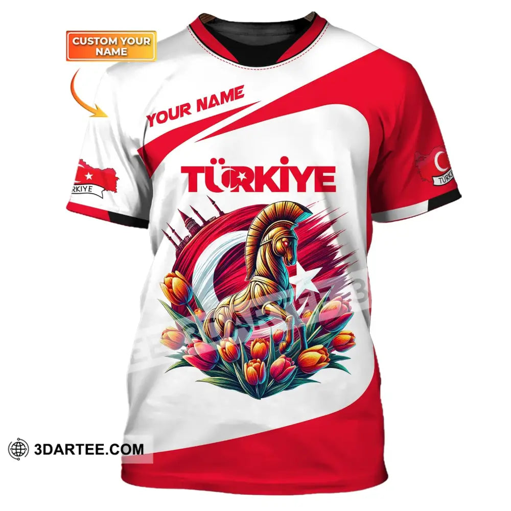 Unisex Shirt Custom Name Türkiye Turkiye Lover Polo Long Sleeve T-Shirt