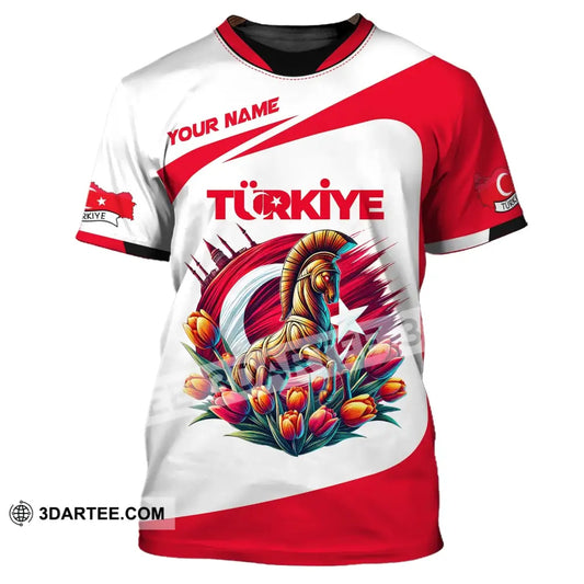 Unisex Shirt Custom Name Türkiye Turkiye Lover Polo Long Sleeve T-Shirt / S