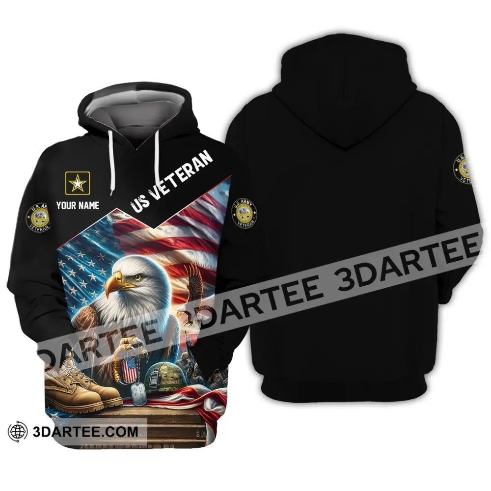 Unisex Shirt - Custom Name Us Veteran Hoodie / S T-Shirt