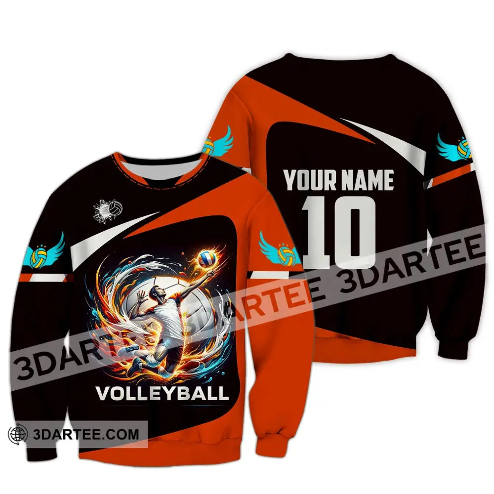 Unisex Shirt Custom Name Volleyball T-Shirt For Club Gift Players Long Sleeve / S T-Shirt