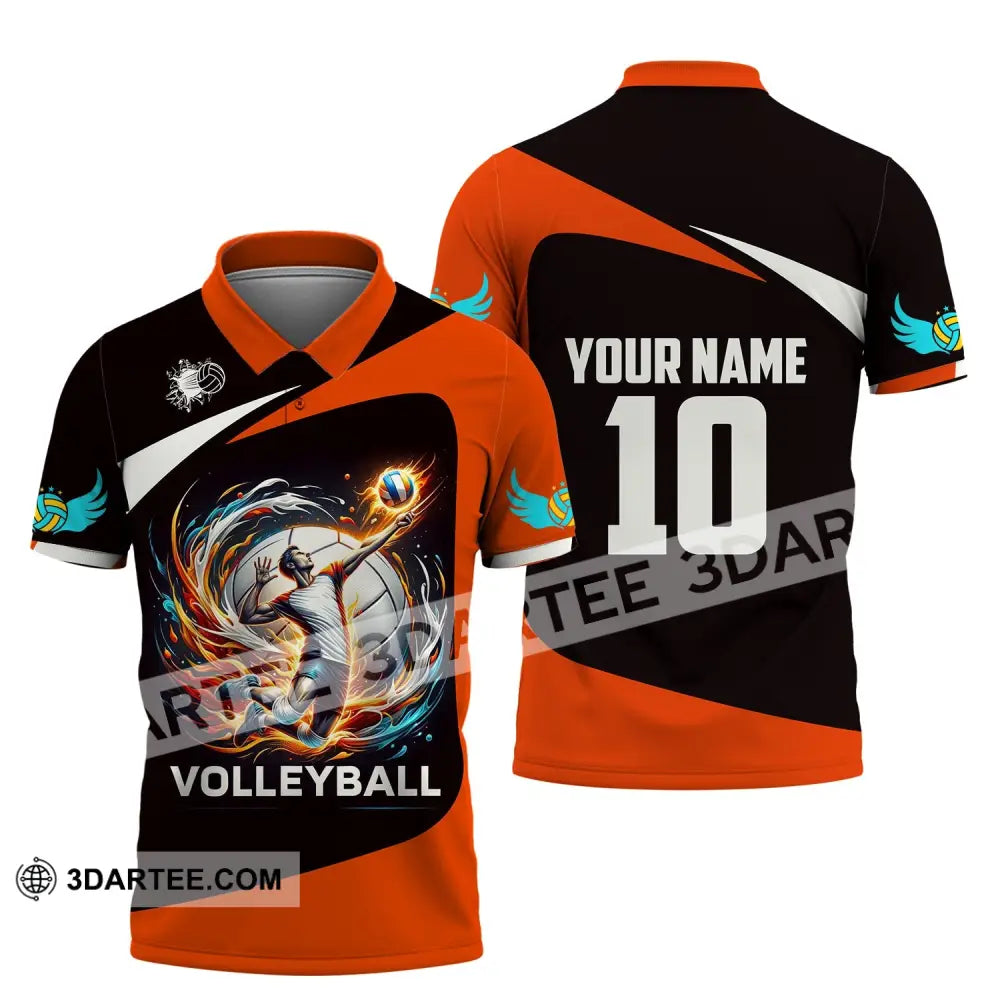 Unisex Shirt Custom Name Volleyball T-Shirt For Club Gift Players Polo / S T-Shirt