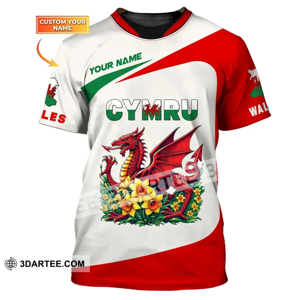 Unisex Shirt Custom Name Wales T-Shirt Cymru Hoodie Polo