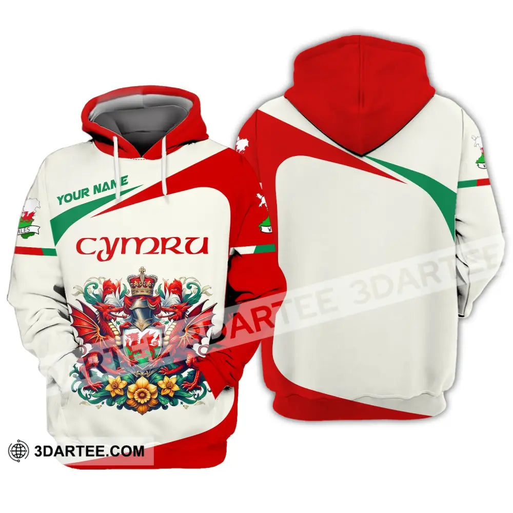 Unisex Shirt Custom Name Wales T-Shirt Cymru Hoodie / S