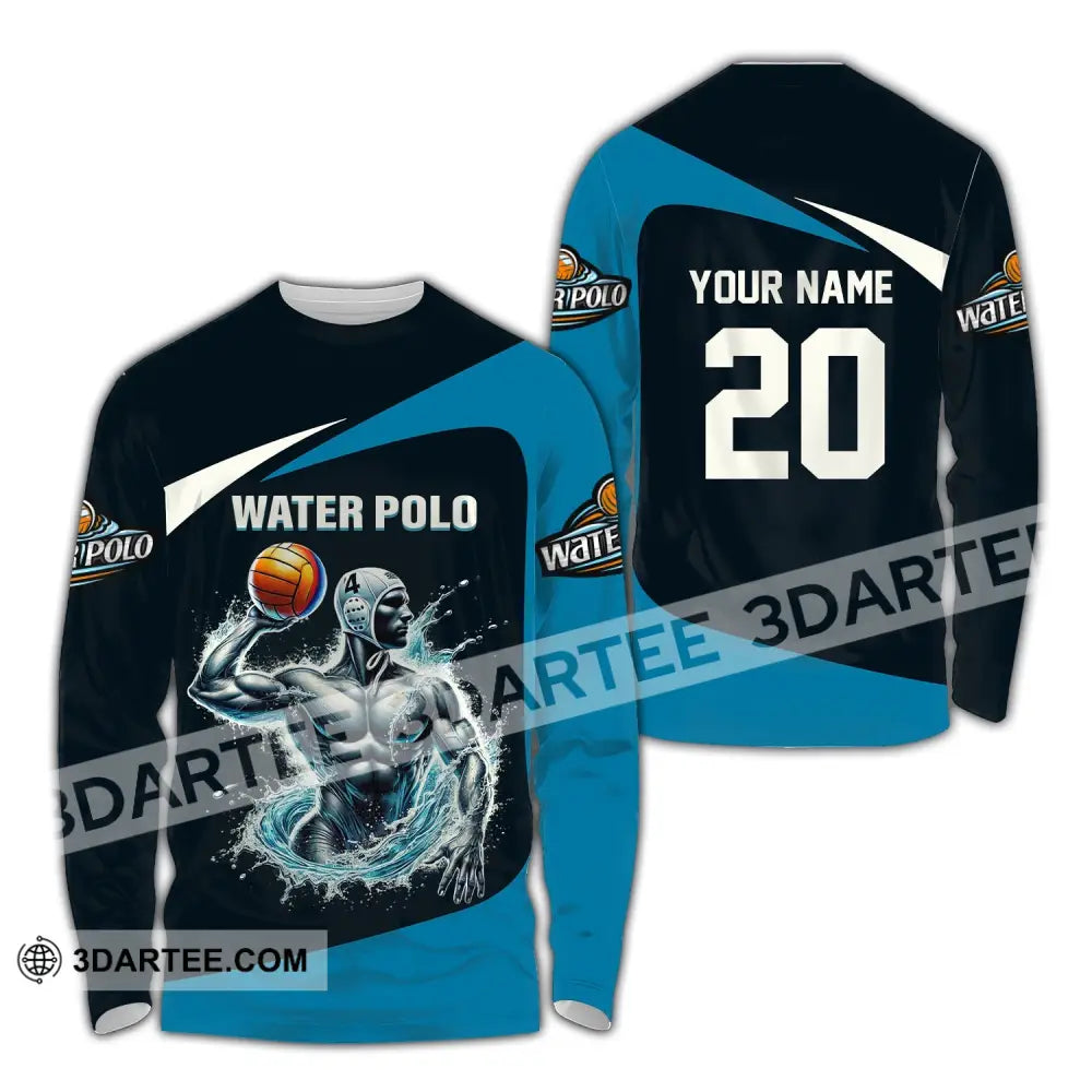 Unisex Shirt Custom Name Water Polo T-Shirt For Club Gift Players Long Sleeve / S T-Shirt