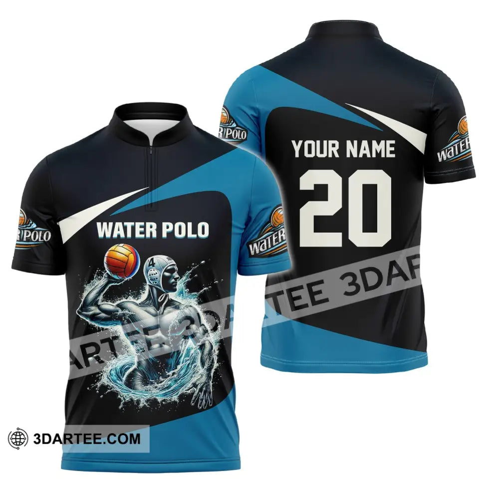 Unisex Shirt Custom Name Water Polo T-Shirt For Club Gift Players Zipper / S T-Shirt