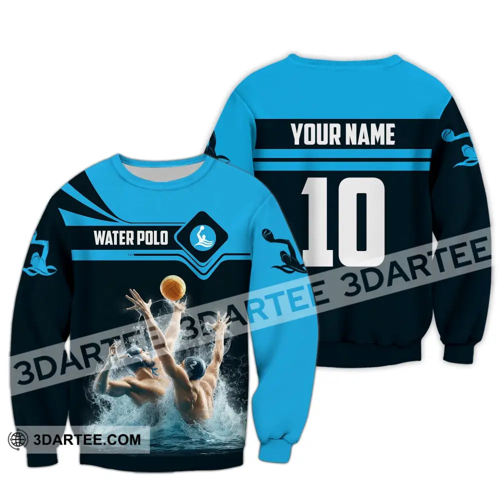 Unisex Shirt Custom Name Water Polo T-Shirt Hoodie Long Sleeve Team Uniform / S T-Shirt