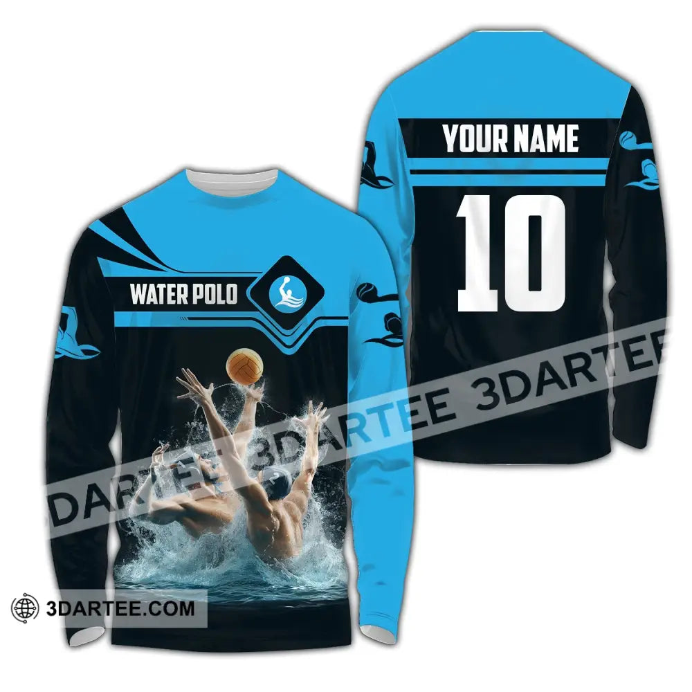 Unisex Shirt Custom Name Water Polo T-Shirt Hoodie Long Sleeve Team Uniform / S T-Shirt