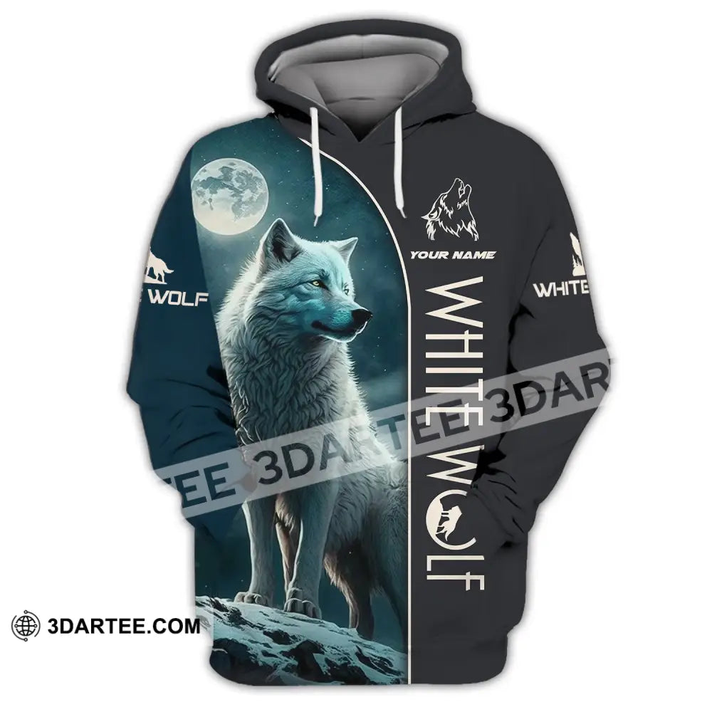 Unisex Shirt - Custom Name White Wolf Hoodie / S T-Shirt