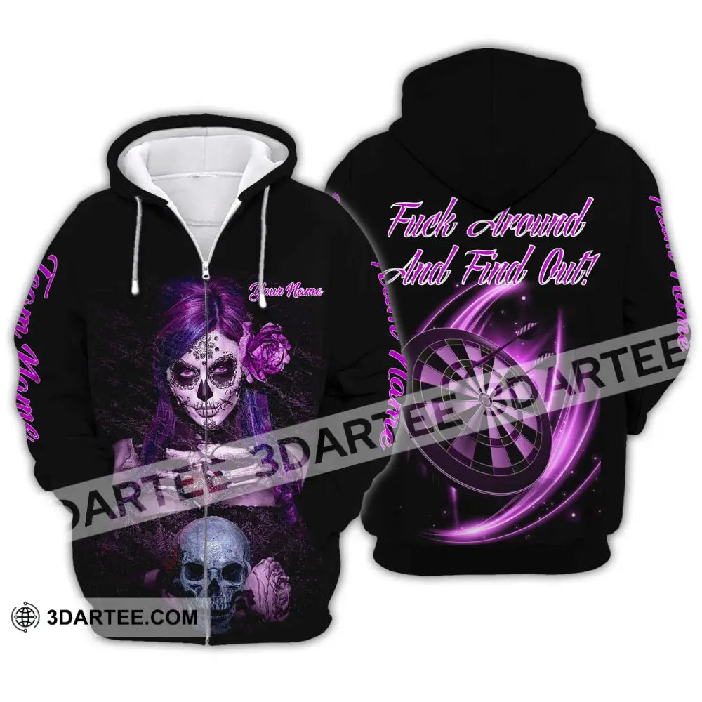 Unisex Shirt - Custom Name Witch Darts Zipper Hoodie / S T-Shirt