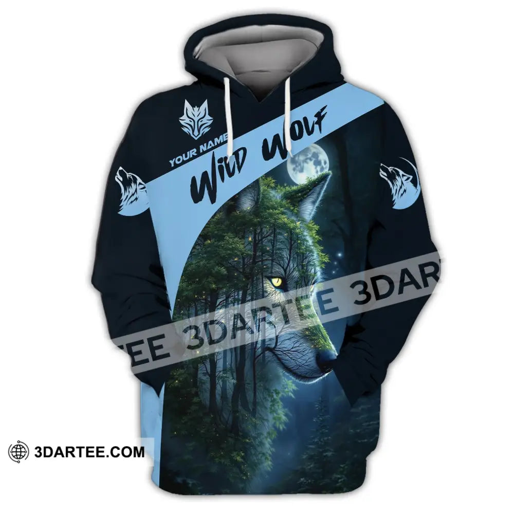 Unisex Shirt Custom Name Wolf Wild Hoodie / S T-Shirt