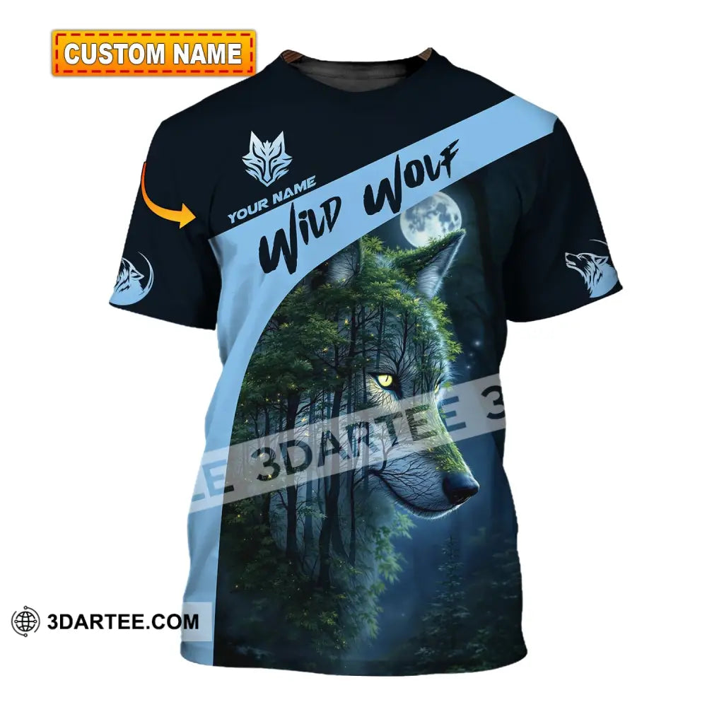 Unisex Shirt Custom Name Wolf Wild T-Shirt