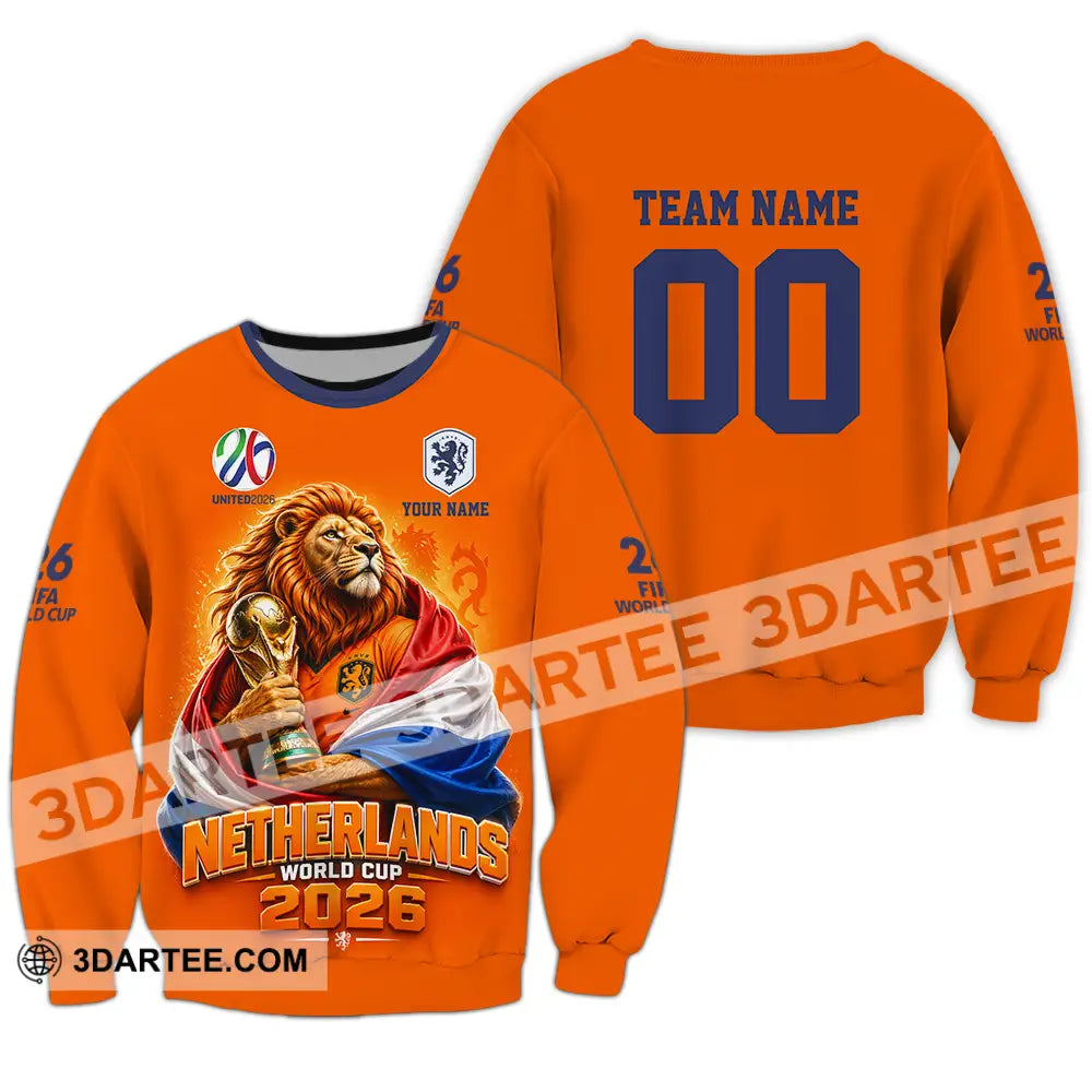 Unisex Shirt - Custom Netherlands World Cup 2026 3D Shirt - Long Sleeve / S - T-shirt