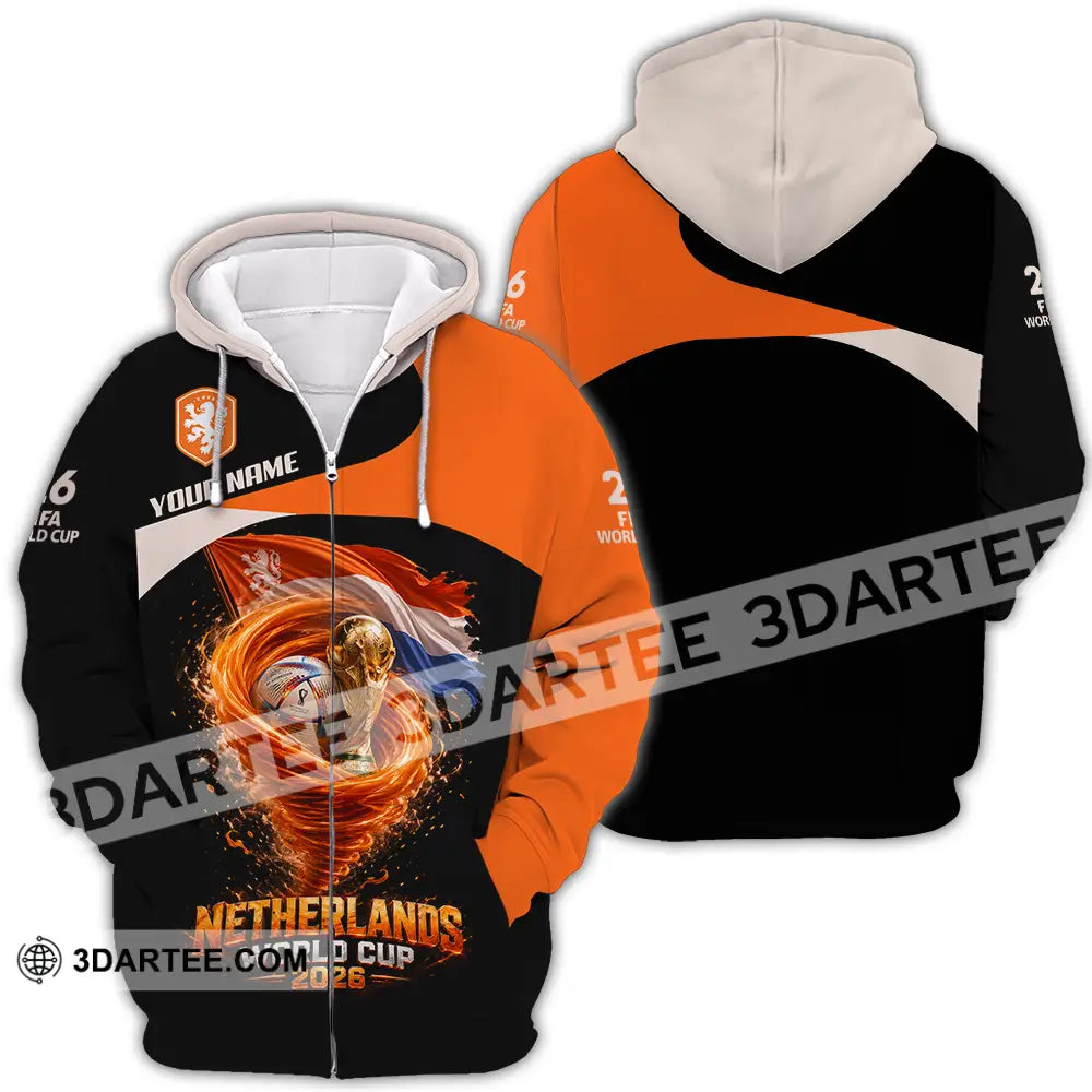 Unisex Shirt - Custom Netherlands World Cup 2026 3D Shirt - Zipper Hoodie / S - T-shirt