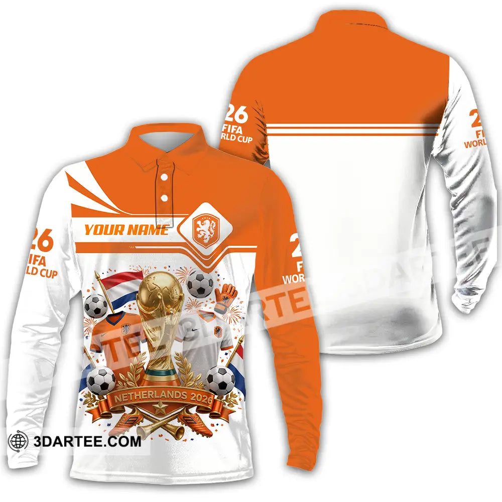 Unisex Shirt - Custom Netherlands World Cup 2026 Shirt - Long Sleeve Polo / S - T-shirt