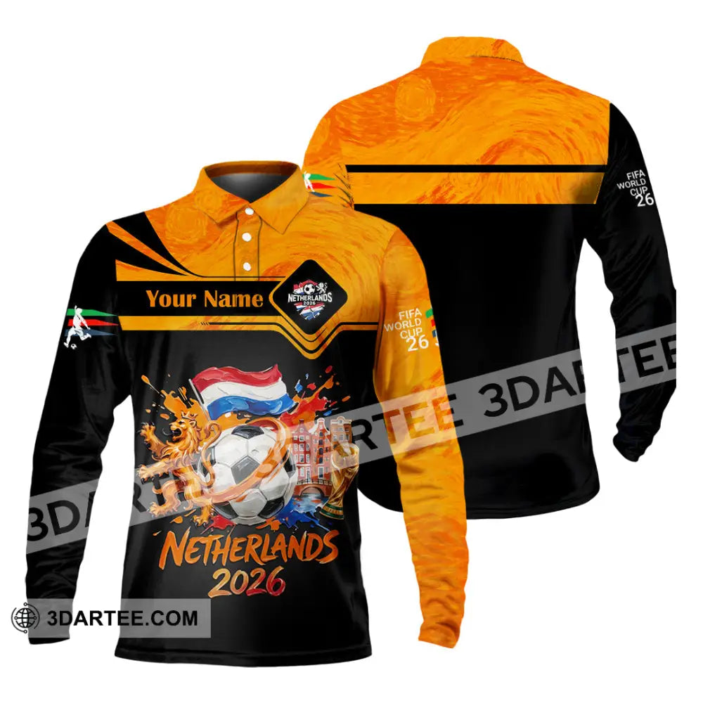 Unisex Shirt - Custom Netherlands World Cup 2026 Shirt - Long Sleeve Polo / S - T-shirt