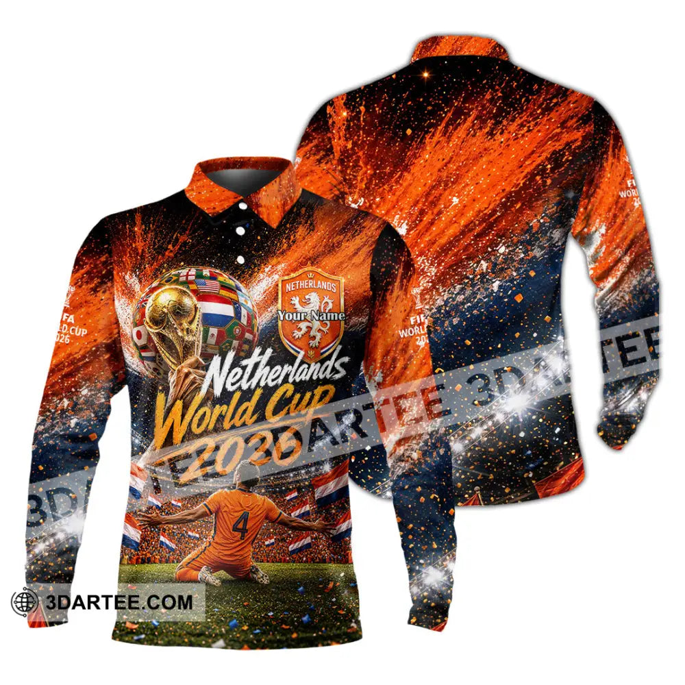 Unisex Shirt - Custom Netherlands World Cup 2026 Shirt - Long Sleeve Polo / S - T-shirt