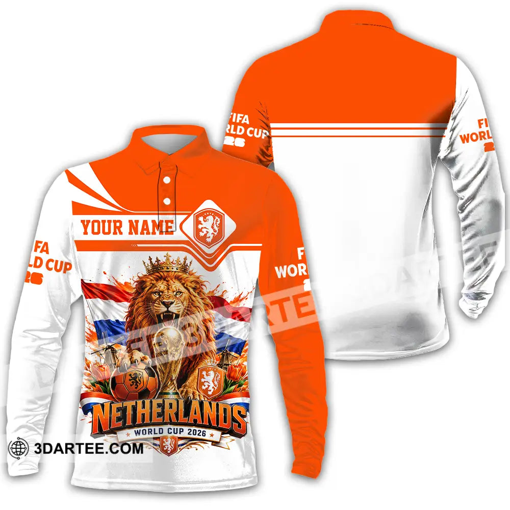 Unisex Shirt - Custom Netherlands World Cup 2026 Shirt - Long Sleeve Polo / S - T-shirt