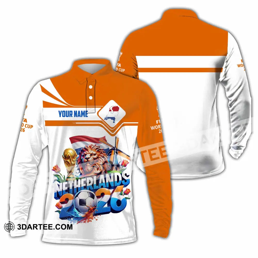Unisex Shirt - Custom Netherlands World Cup 2026 Shirt - Long Sleeve Polo / S - T-shirt