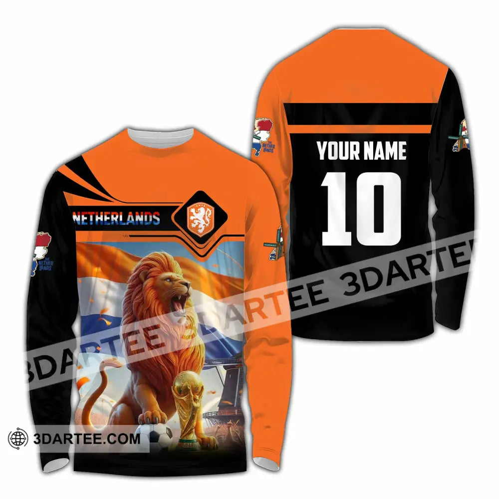 Unisex Shirt - Custom Netherlands World Cup 2026 3D Shirt Long Sleeve Shirt / S T-shirt