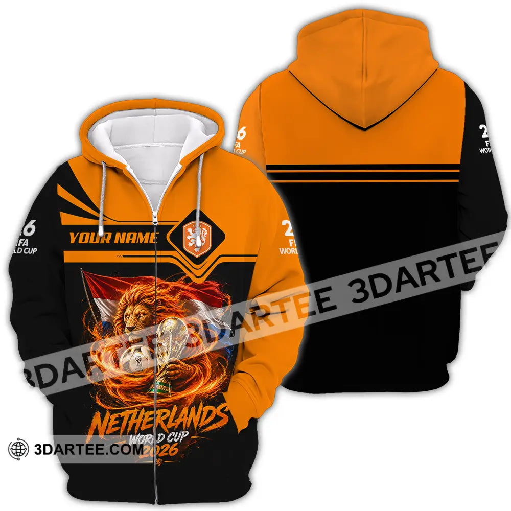 Unisex Shirt - Custom Netherlands World Cup 2026 Shirt - Zipper Hoodie / S - T-shirt