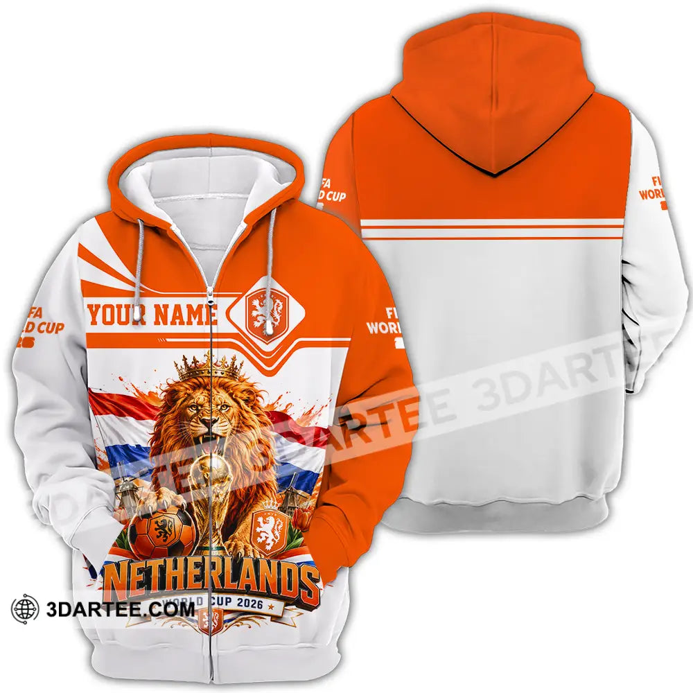 Unisex Shirt - Custom Netherlands World Cup 2026 Shirt - Zipper Hoodie / S - T-shirt