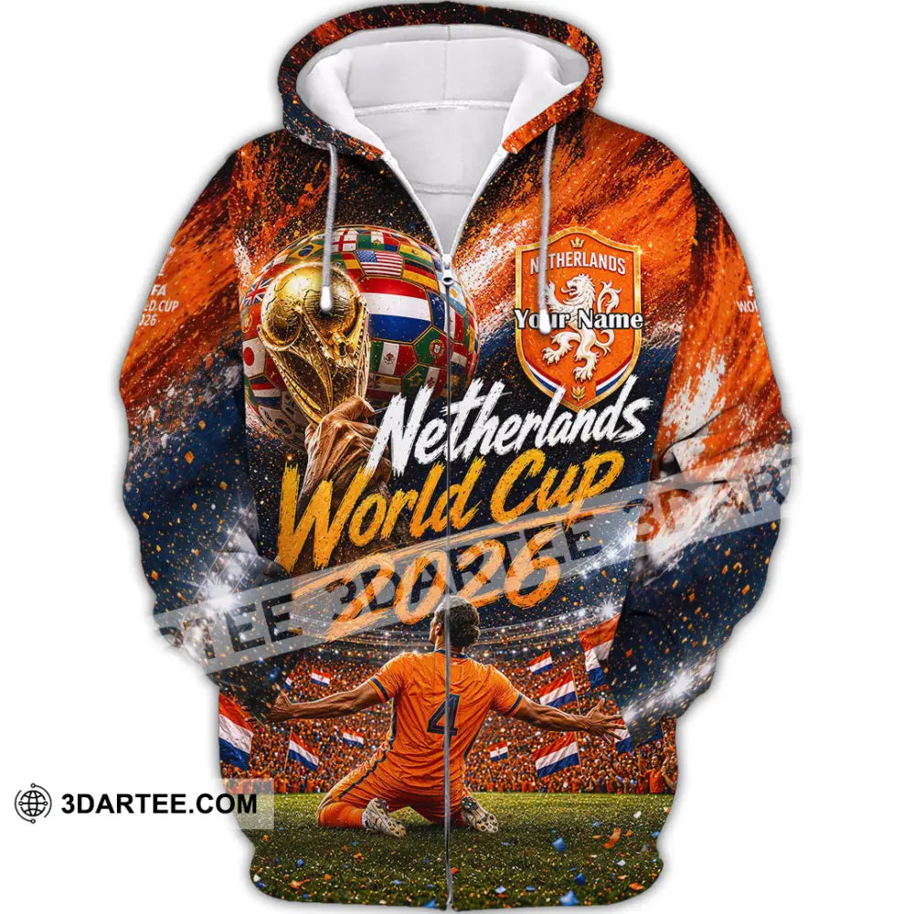 Unisex Shirt - Custom Netherlands World Cup 2026 Shirt - Zipper Hoodie / S - T-shirt