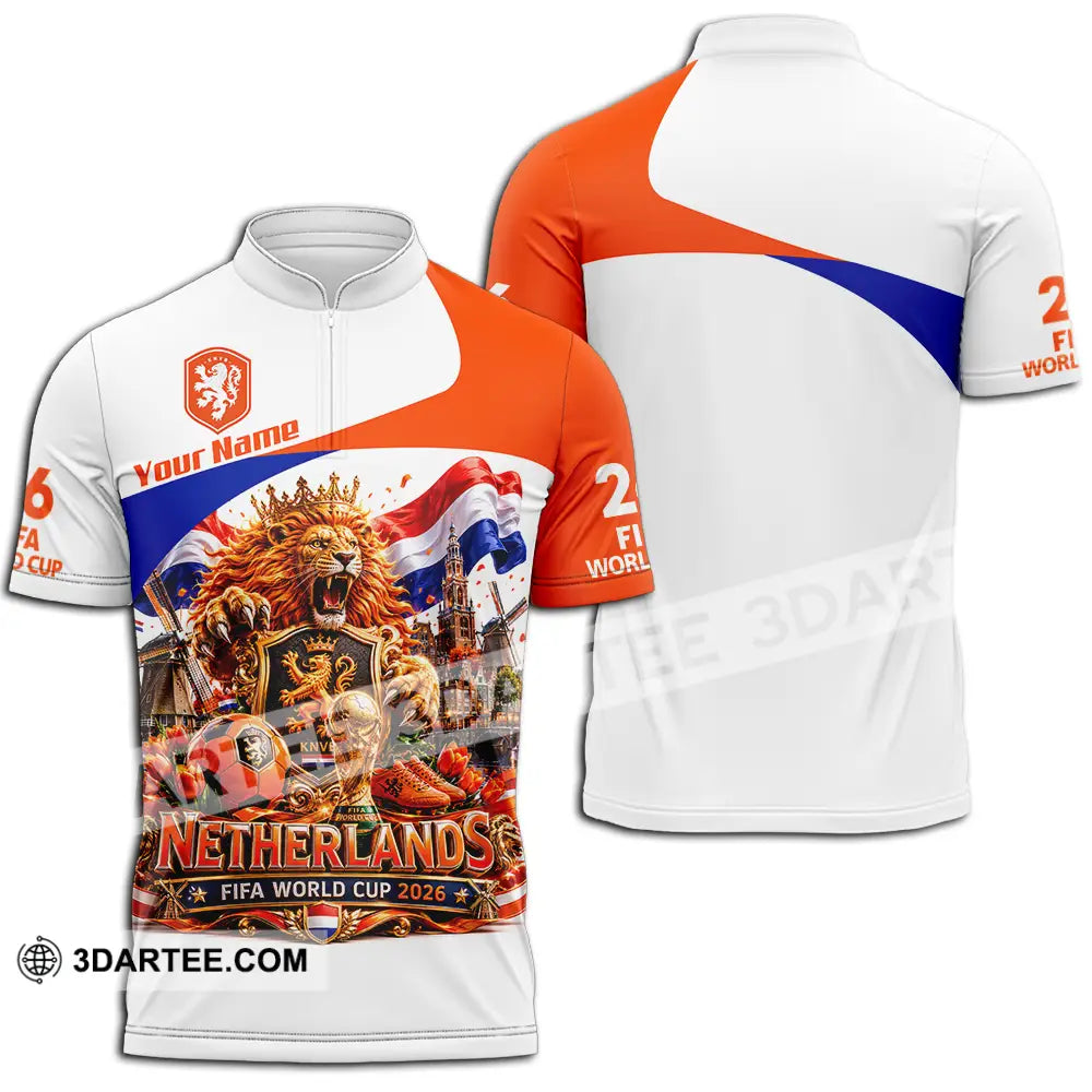 Unisex Shirt - Custom Netherlands World Cup 2026 Shirt - Zipper Polo Shirt / S - T-shirt