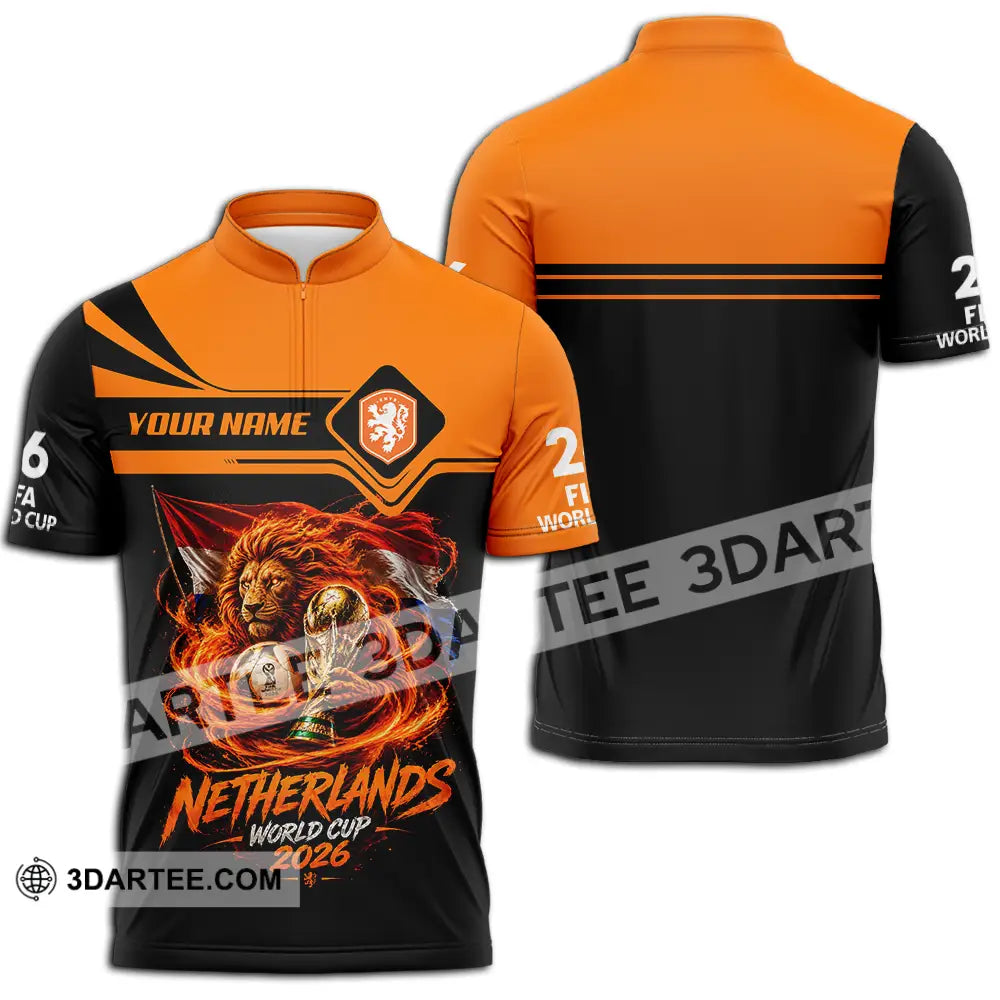 Unisex Shirt - Custom Netherlands World Cup 2026 Shirt - Zipper Polo Shirt / S - T-shirt