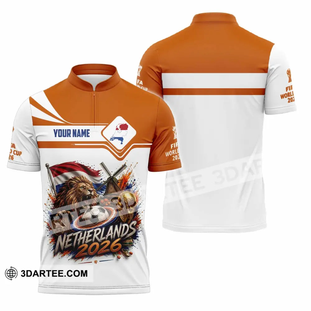 Unisex Shirt - Custom Netherlands World Cup 2026 Shirt - Zipper Polo Shirt / S - T-shirt