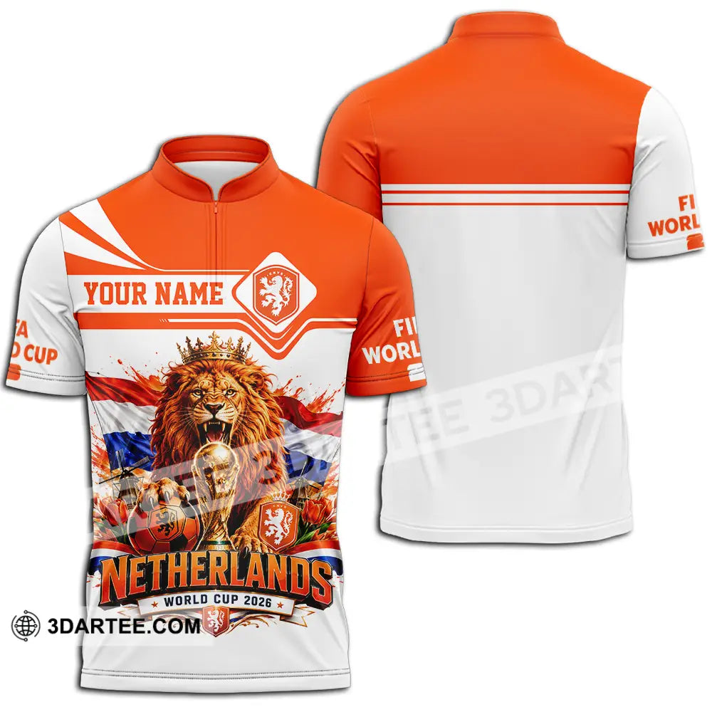 Unisex Shirt - Custom Netherlands World Cup 2026 Shirt - Zipper Polo Shirt / S - T-shirt