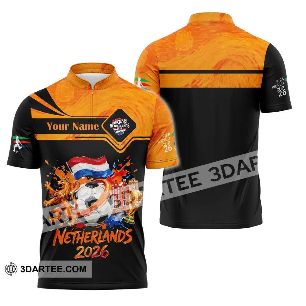 Unisex Shirt - Custom Netherlands World Cup 2026 Shirt - Zipper Polo Shirt / S - T-shirt