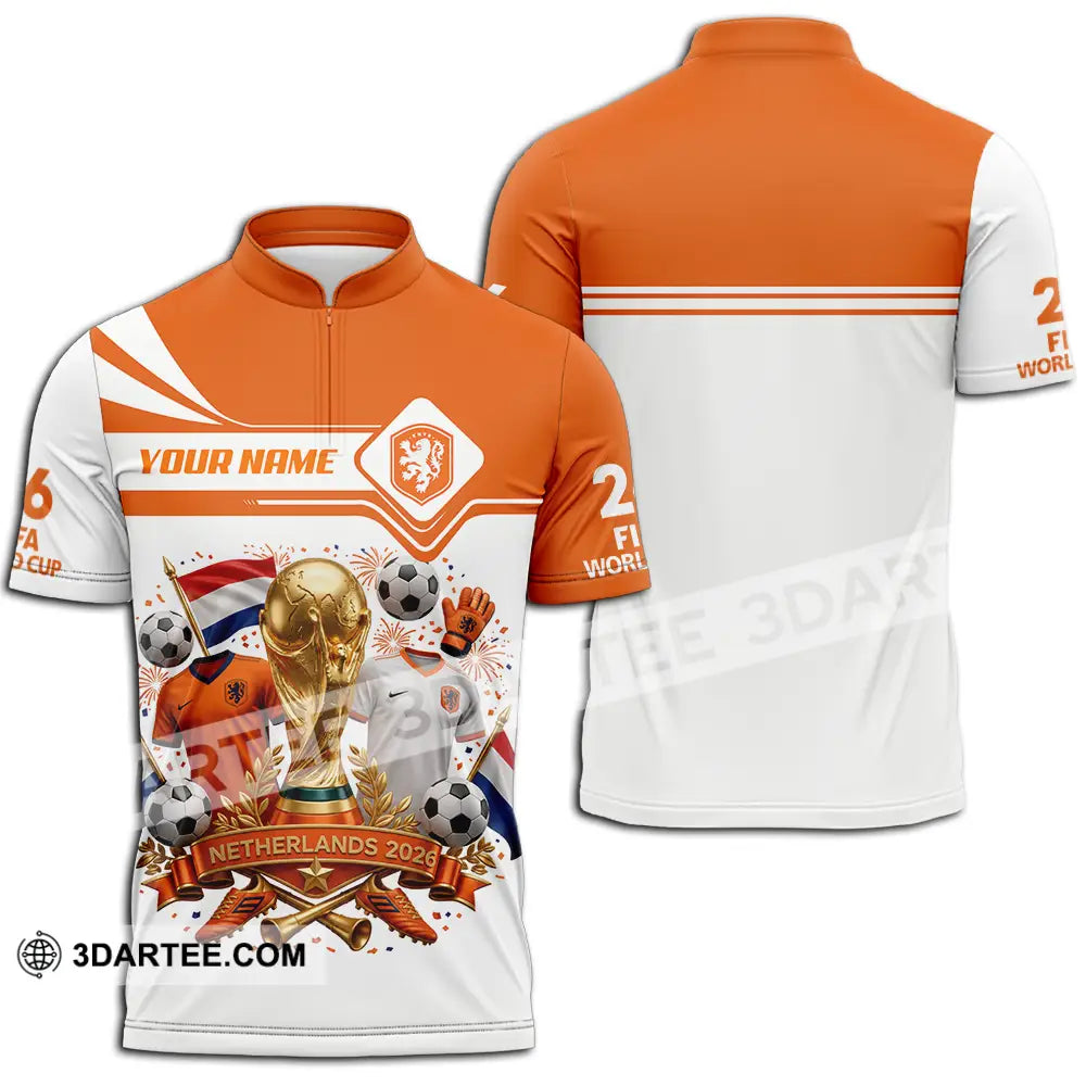 Unisex Shirt - Custom Netherlands World Cup 2026 Shirt - Zipper Polo Shirt / S - T-shirt