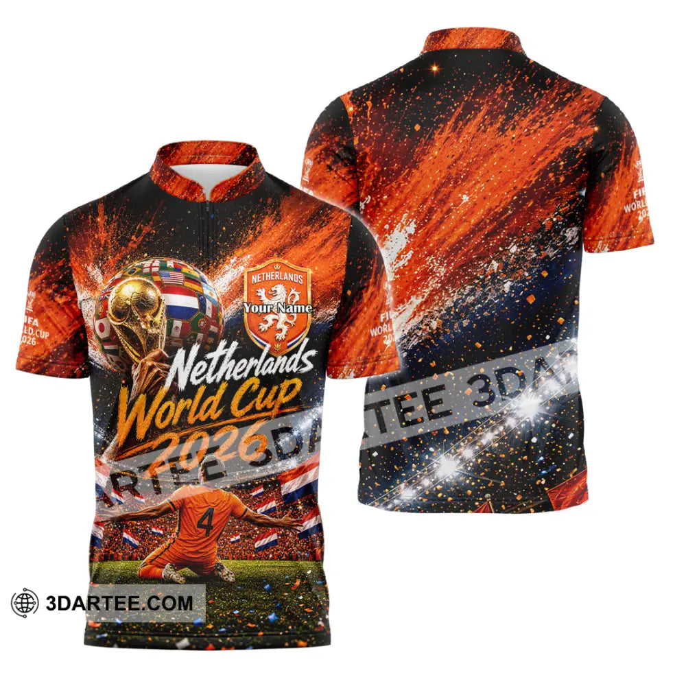 Unisex Shirt - Custom Netherlands World Cup 2026 Shirt - Zipper Polo Shirt / S - T-shirt