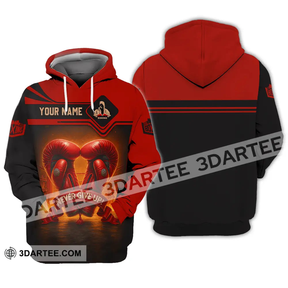 Unisex Shirt - Custom Never Give Up Boxing Shirt Hoodie / S T-shirt