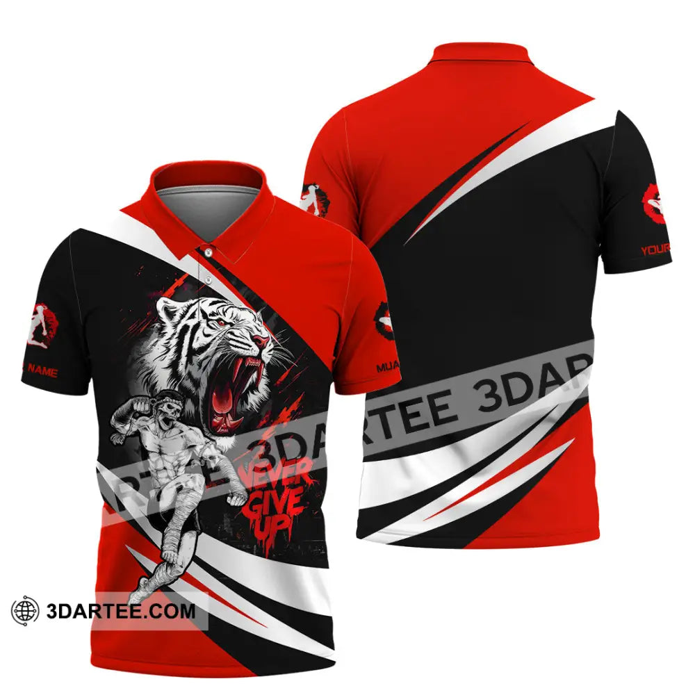 Unisex Shirt - Custom Never Give Up Muay Thai Shirt Polo Shirt / S T-shirt