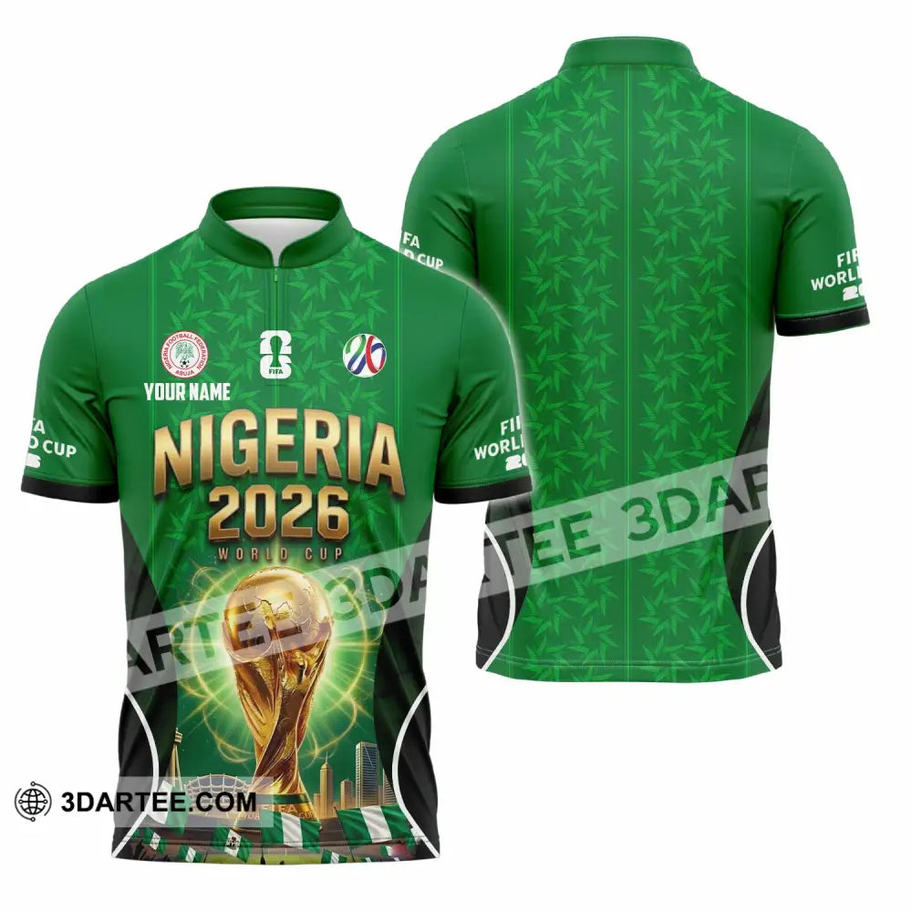 Unisex Shirt - Custom Nigeria World Cup 2026 Shirt - Zipper Polo Shirt / S - T-shirt
