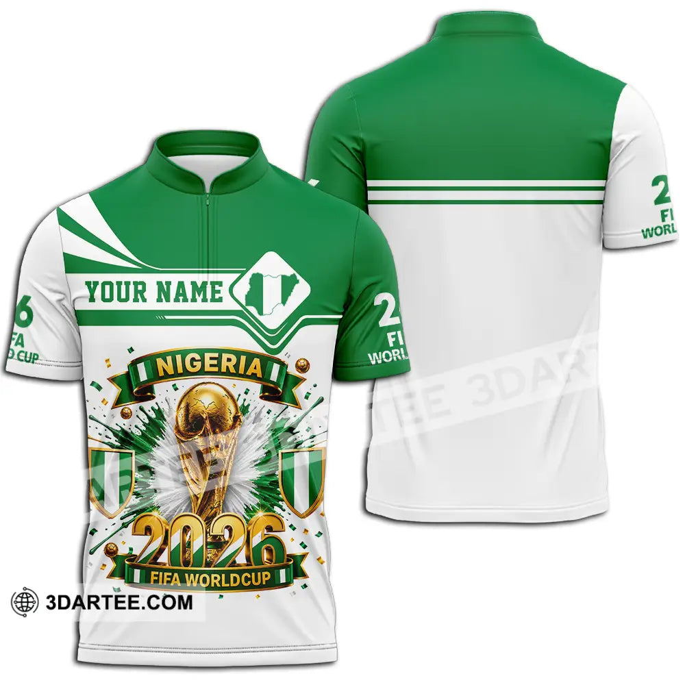 Unisex Shirt - Custom Nigeria World Cup 2026 Shirt - Zipper Polo Shirt / S - T-shirt