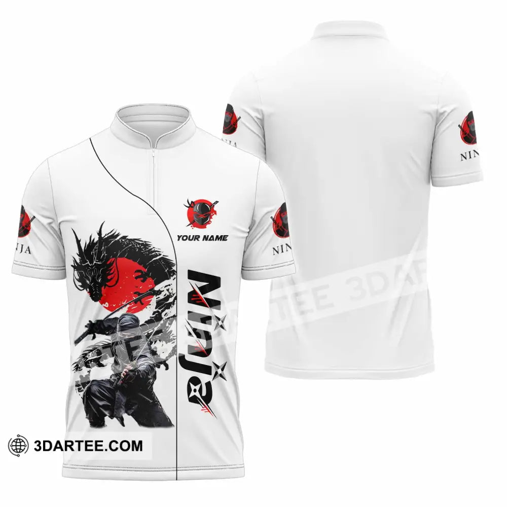 Unisex Shirt - Custom Ninja Design Shirt Zipper Polo Shirt / S T-shirt