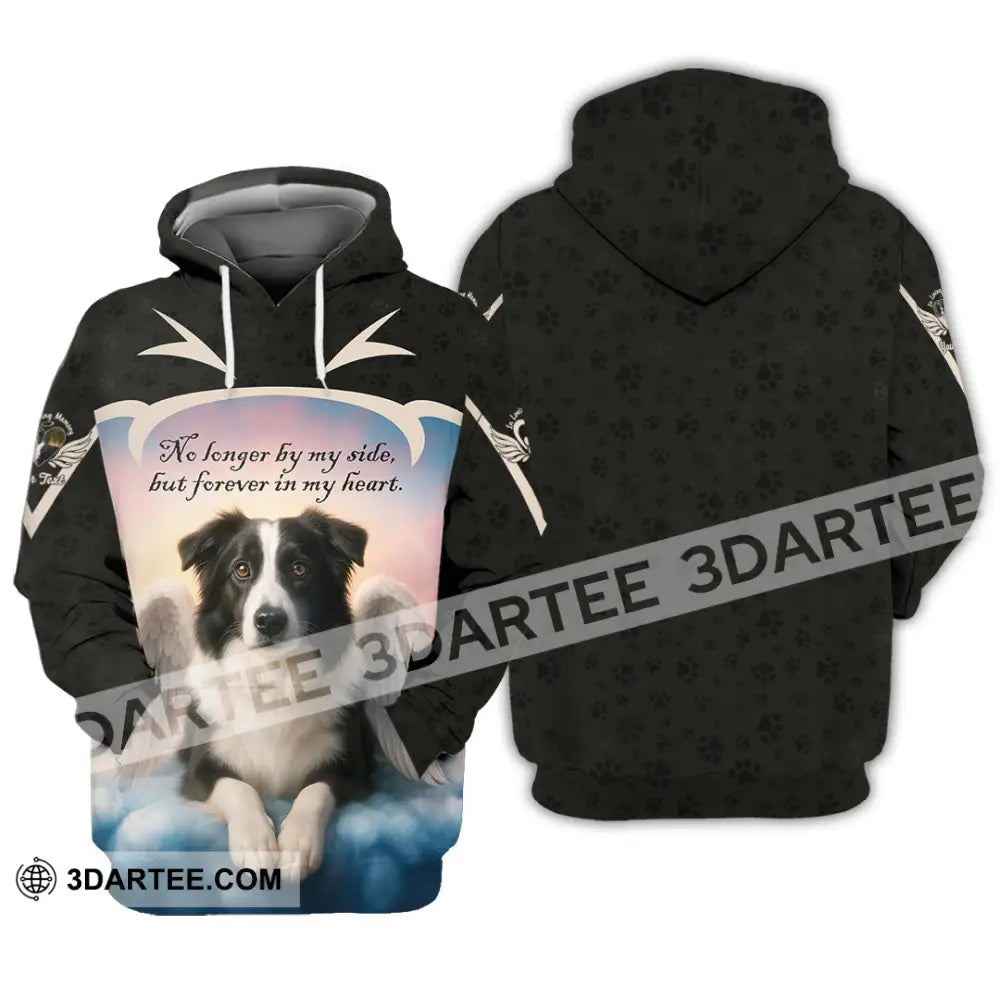 Unisex Shirt - Custom No Long By My Side But Forever In My Heart Border Collie Shirt Hoodie / S T-shirt