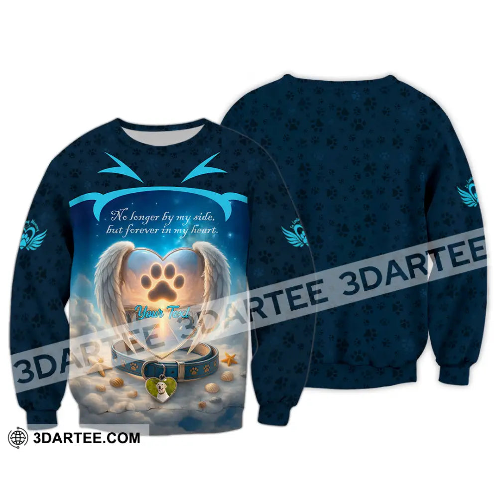 Unisex Shirt - Custom No Long By My Side But Forever In My Heart Memorial Pet Lover Shirt Long Sleeve / S T-shirt