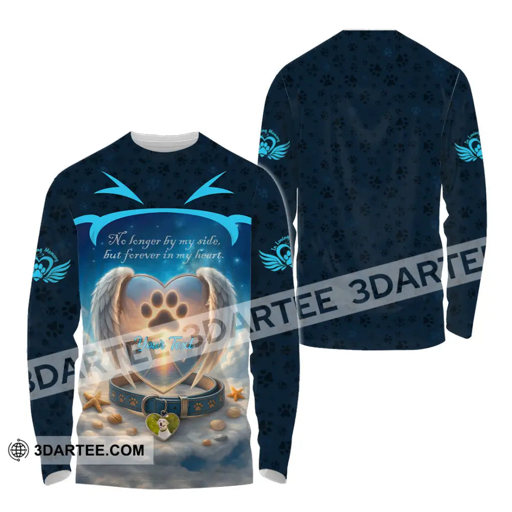 Unisex Shirt - Custom No Long By My Side But Forever In My Heart Memorial Pet Lover Shirt Long Sleeve Shirt / S T-shirt