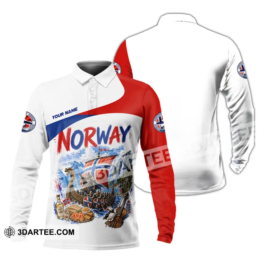Unisex Shirt - Custom Norway Shirt - Long Sleeve Polo / S - T-shirt