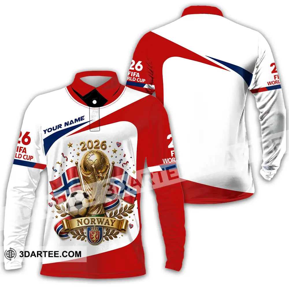 Unisex Shirt - Custom Norway World Cup 2026 Shirt - Long Sleeve Polo / S - T-shirt