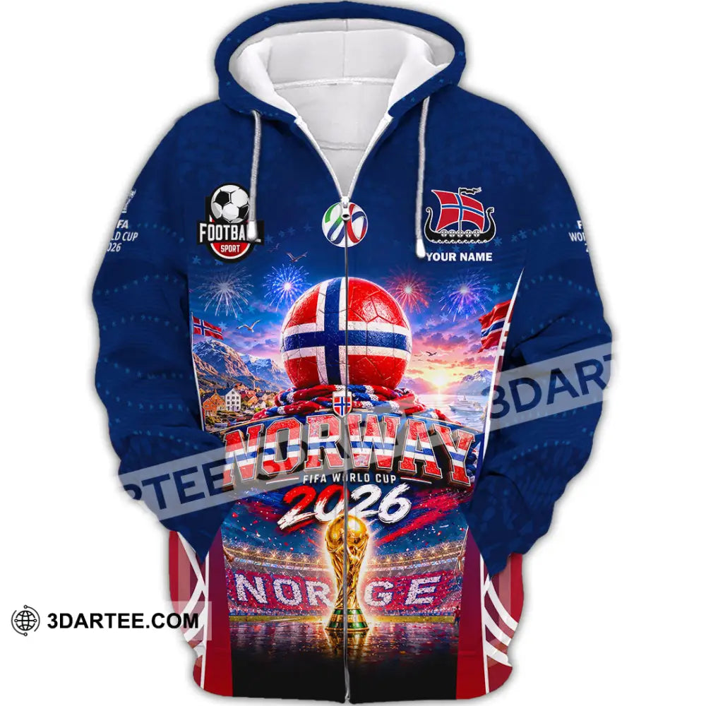Unisex Shirt - Custom Norway World Cup 2026 Shirt - Zipper Hoodie / S - T-shirt