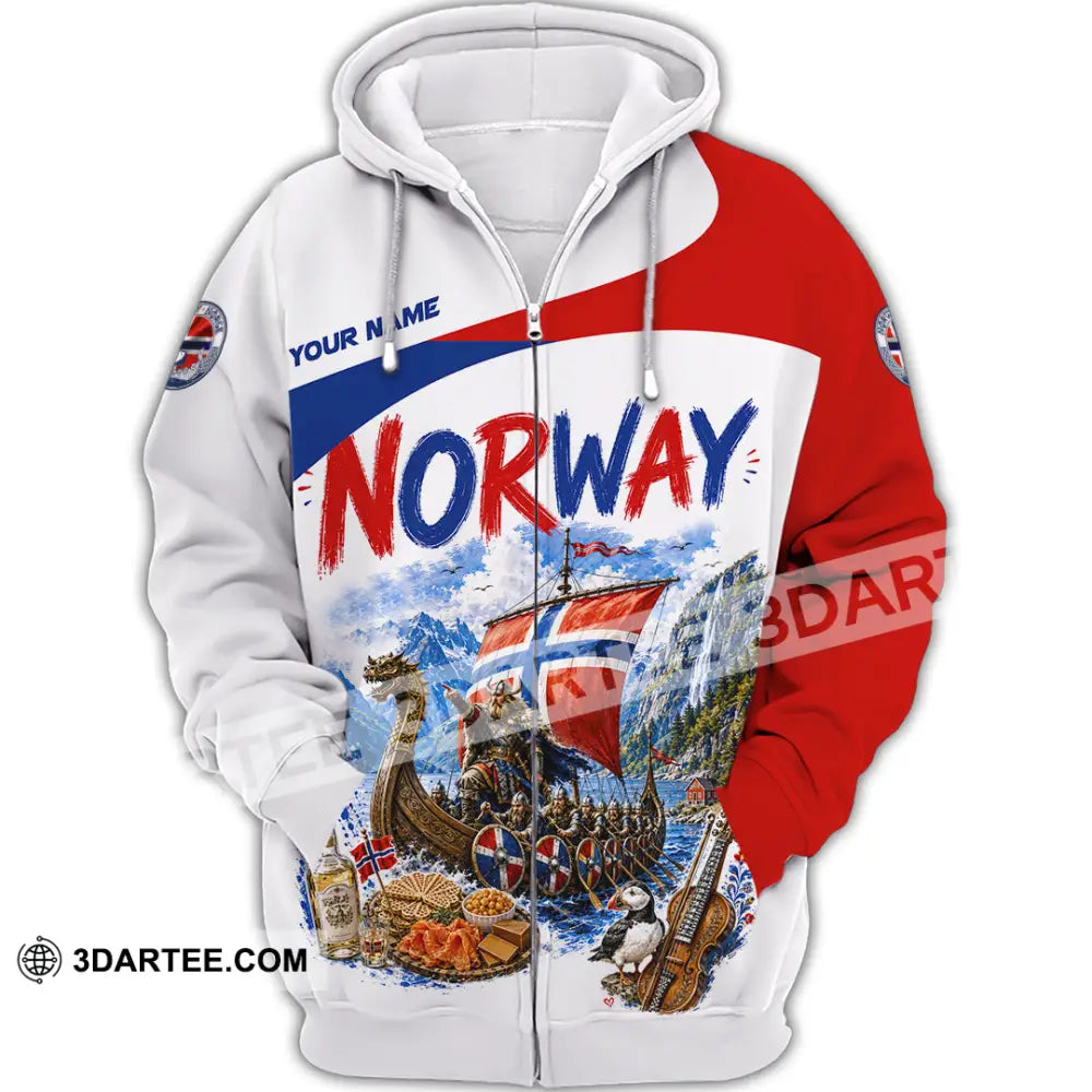 Unisex Shirt - Custom Norway Shirt - Zipper Hoodie / S - T-shirt