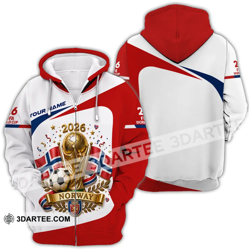 Unisex Shirt - Custom Norway World Cup 2026 Shirt - Zipper Hoodie / S - T-shirt