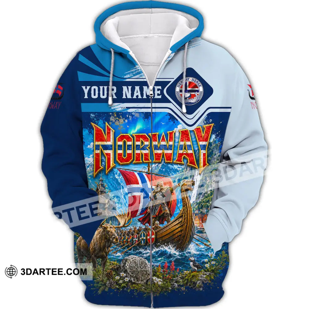 Unisex Shirt - Custom Norway Shirt - Zipper Hoodie / S - T-shirt