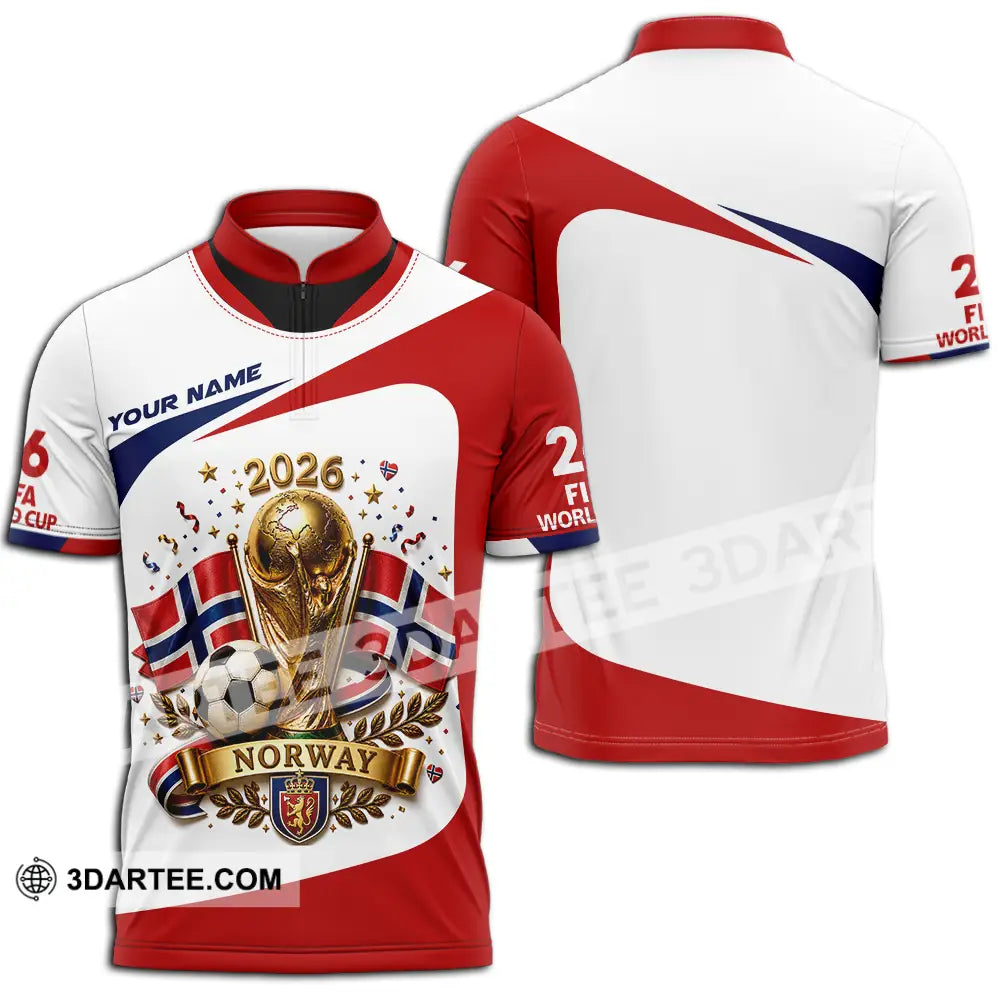 Unisex Shirt - Custom Norway World Cup 2026 Shirt - Zipper Polo Shirt / S - T-shirt